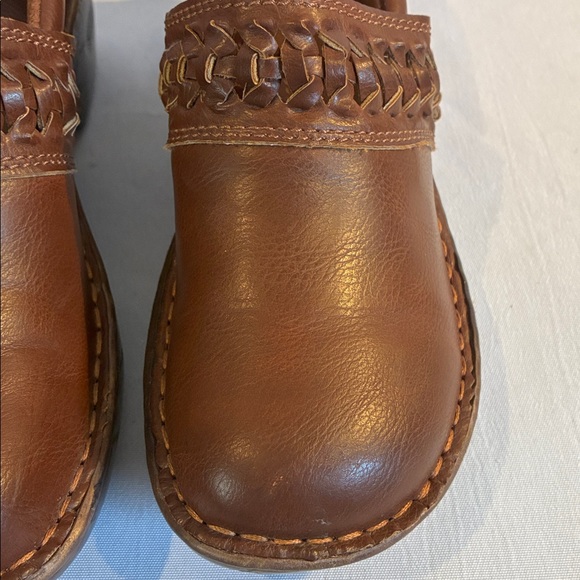 b.o.c. brown Peggy woven faux leather slip on casual clogs Sz 7 old money comfy - Picture 6 of 16